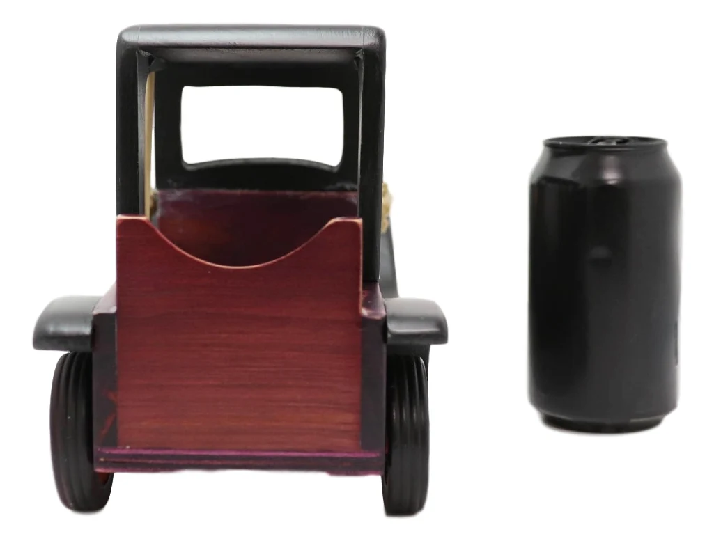 Hand Made Wood Retro Antique Style Purple Model T Sedan Car Wine Holder Figurine - Image 3
