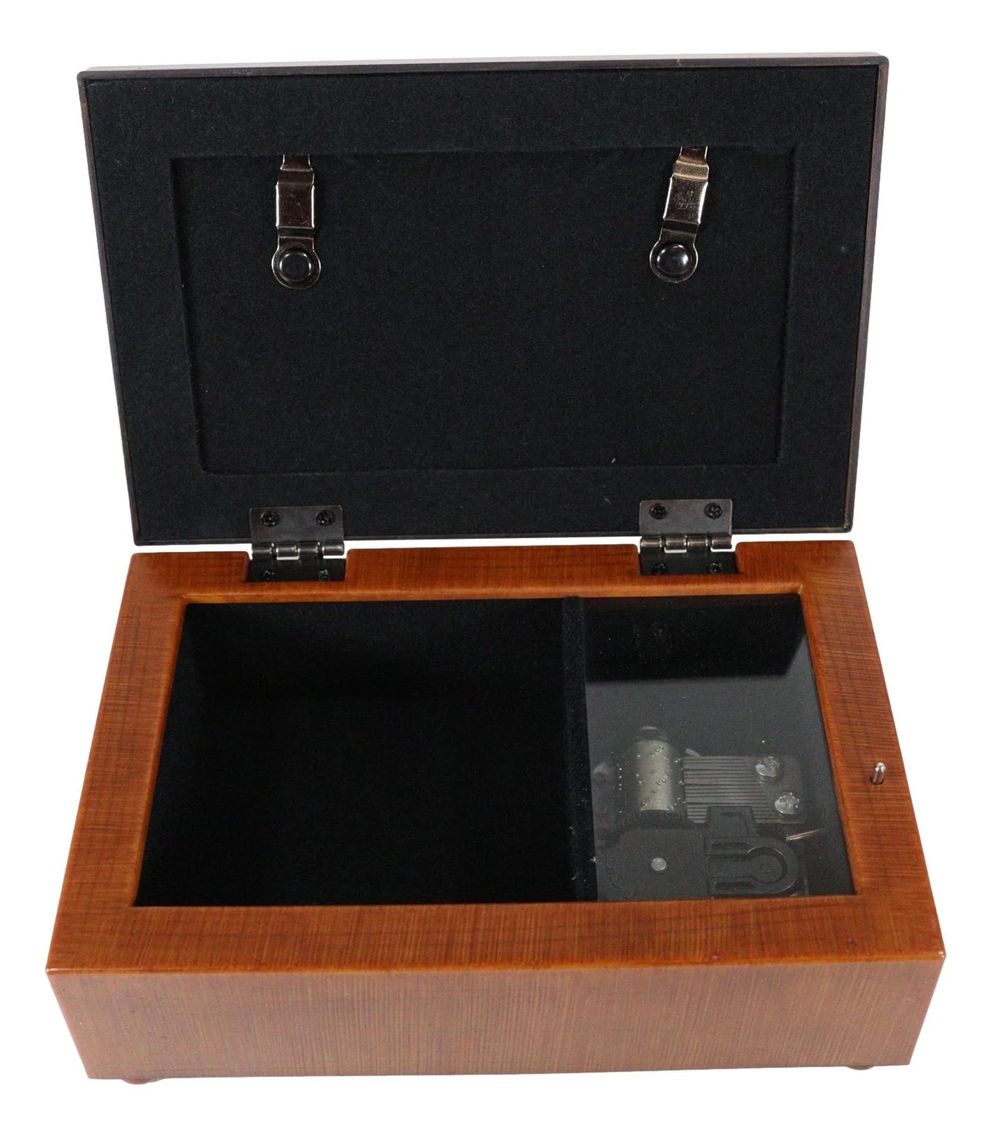 Happy Fiftieth 50th Anniversary Polished Burlwood With Trinket Wind Up Music Box - Image 3