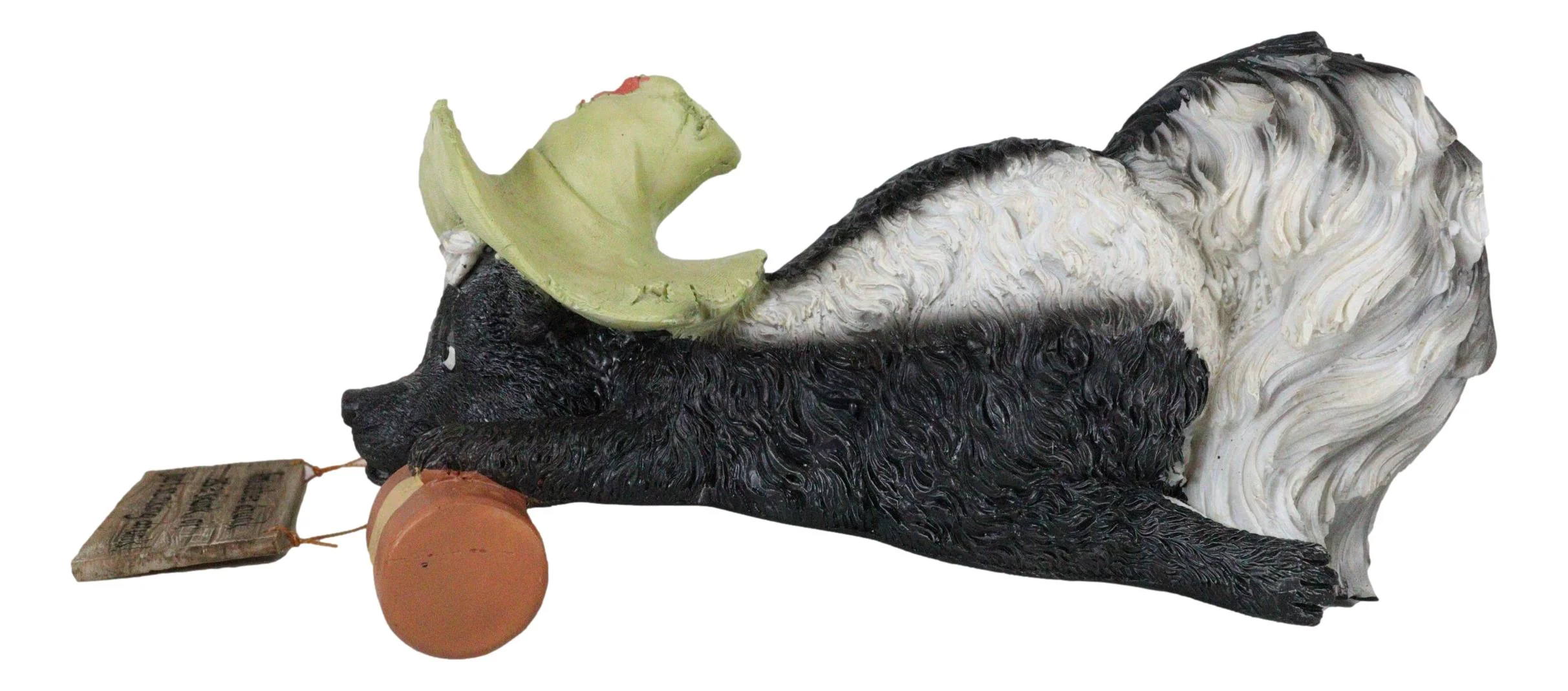 Hillbilly Skunk With Hat and Mead Cup Holding Funny Drunk Sign Shelf Sitter - Image 4
