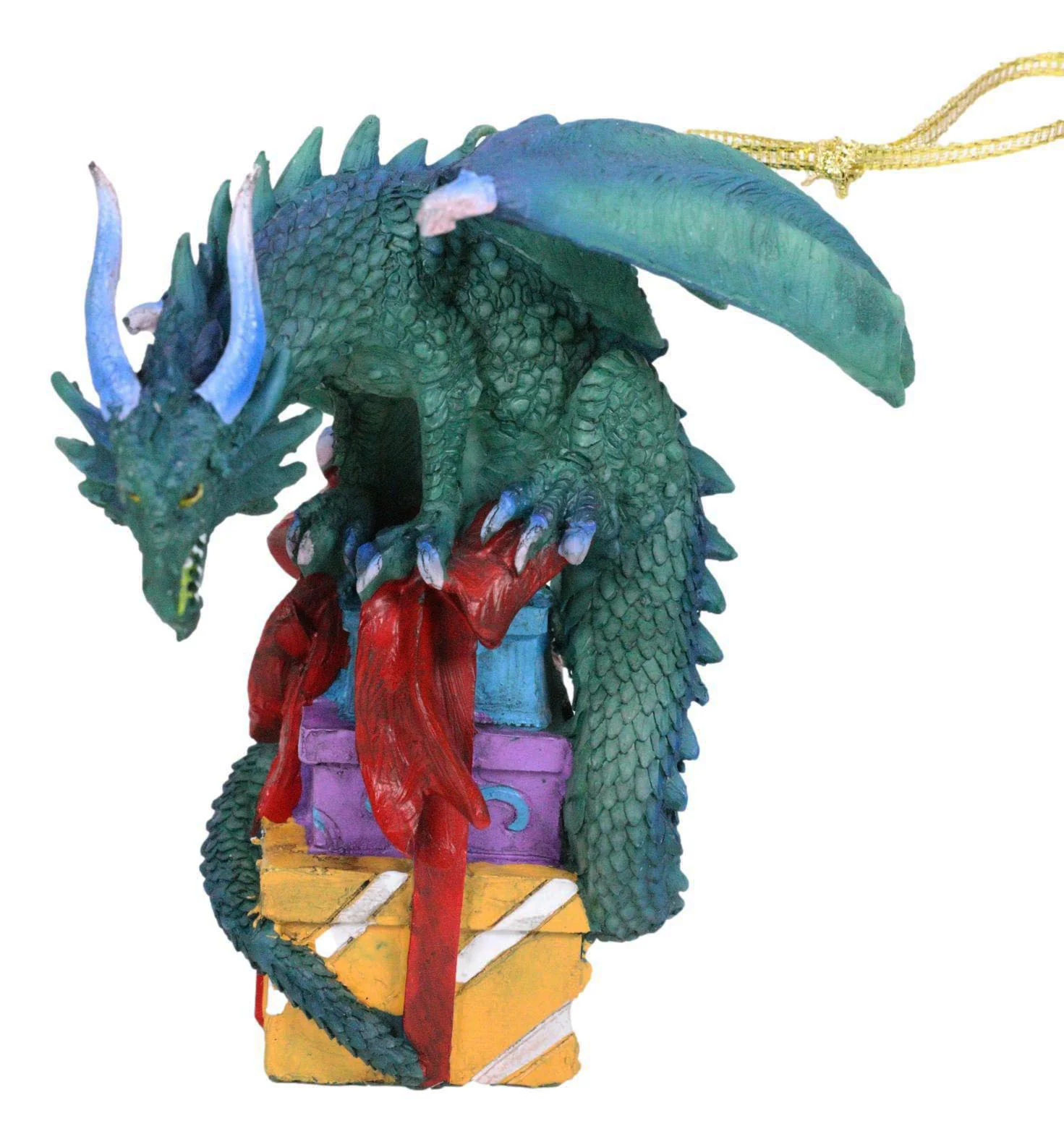 Holiday Spirit Ribbon Wrapped Present Boxes Christmas Tree Hanging Ornament - Image 2
