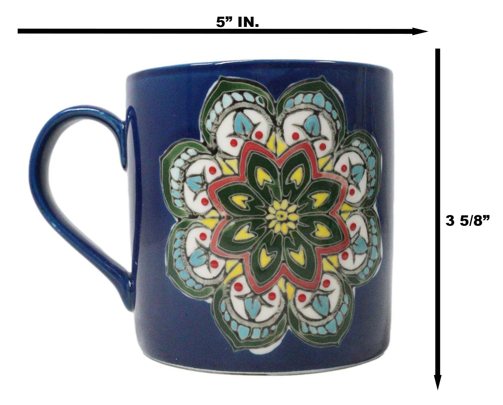 Indigo Ajna Eye Brow Chakra Zen Flower Of Life Mandala Circle Ceramic Mug Cup - Image 7