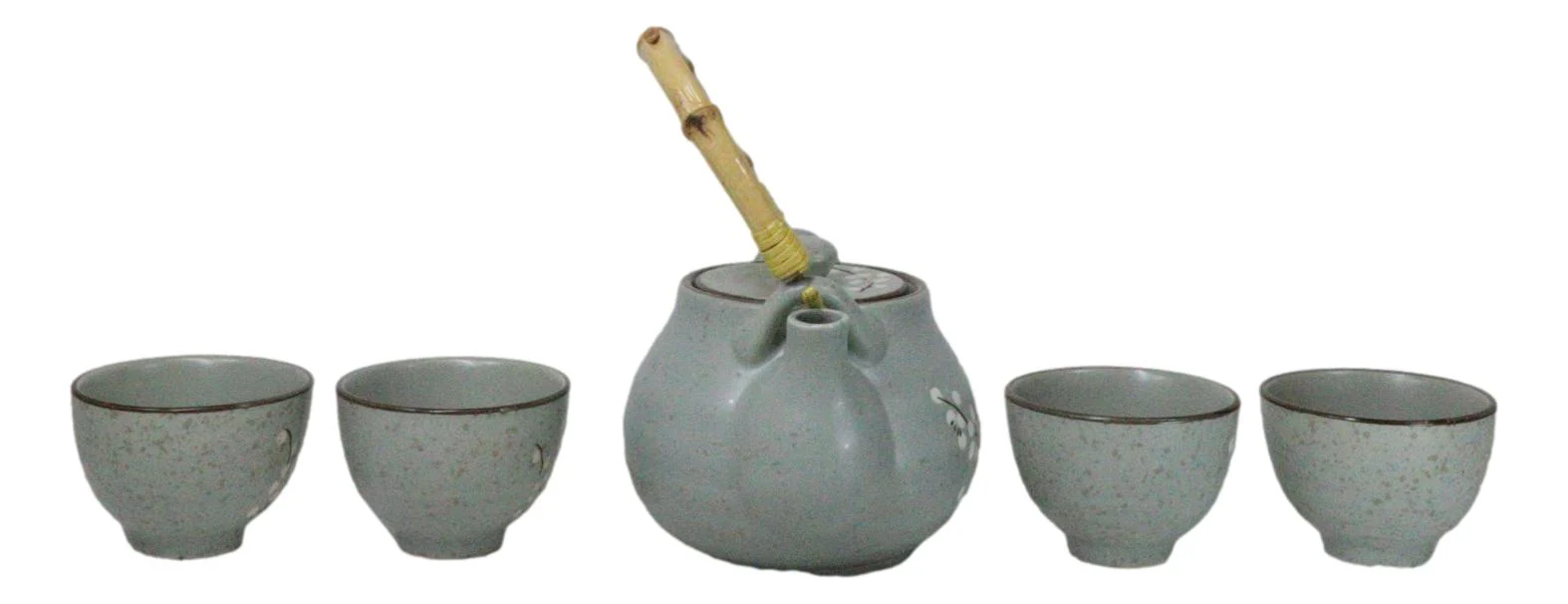 Japanese Sakura Pastel Ume Plum Cherry Blossom Traditional Teapot With Cups Set - Image 4