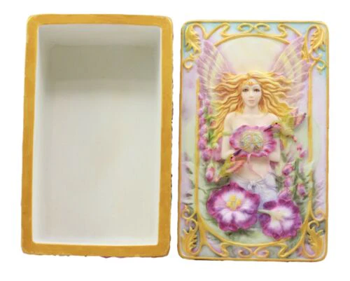 Jody Bergsma Art Gallery Faith Fairy Jewelry Box Figurine 6.5"L Trinket Keepsake - Image 7