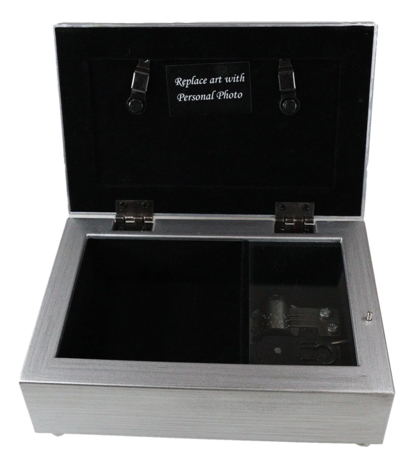 July Ruby Red Levity Happiness Birthstones Silver Tone Musical Trinket Box - Image 5