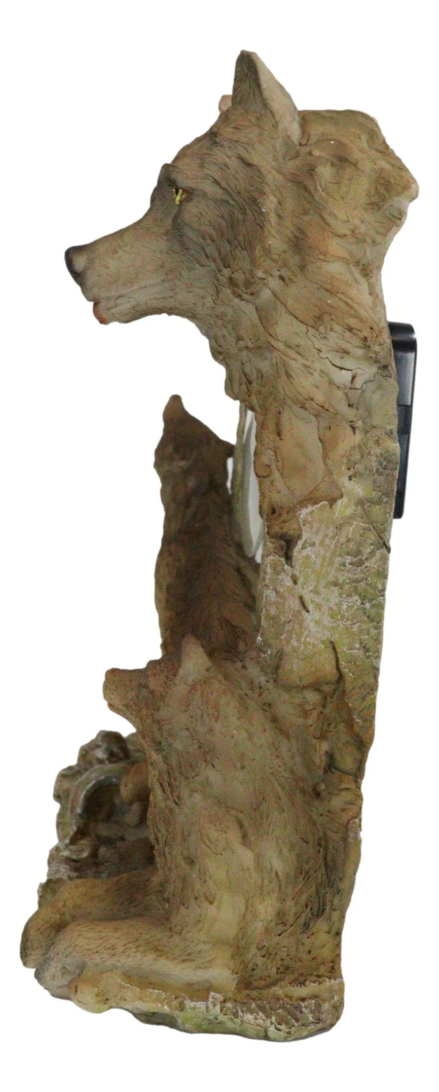 Jungle Forest Woodlands Howling Gray Wolf Timberwolf Family Table Clock Figurine - Image 3