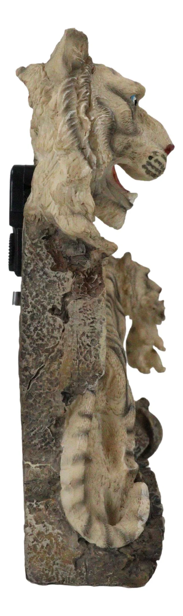 Jungle Rainforest Apex Predator White Tiger And Cub Family Table Clock Figurine - Image 2