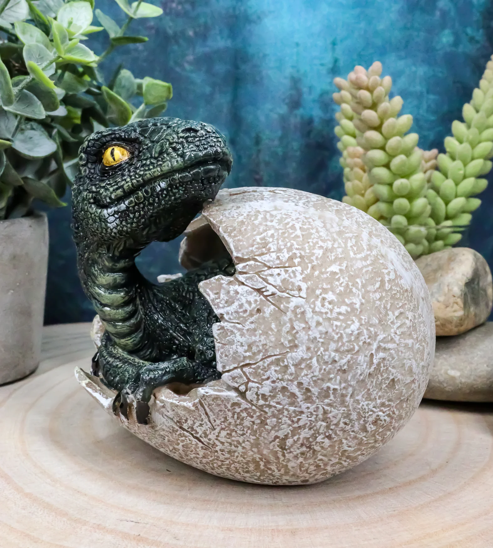 Jurassic Era Predator Hatching Dinosaur Egg Figurine 4"H Velociraptor Hatchling - Image 7