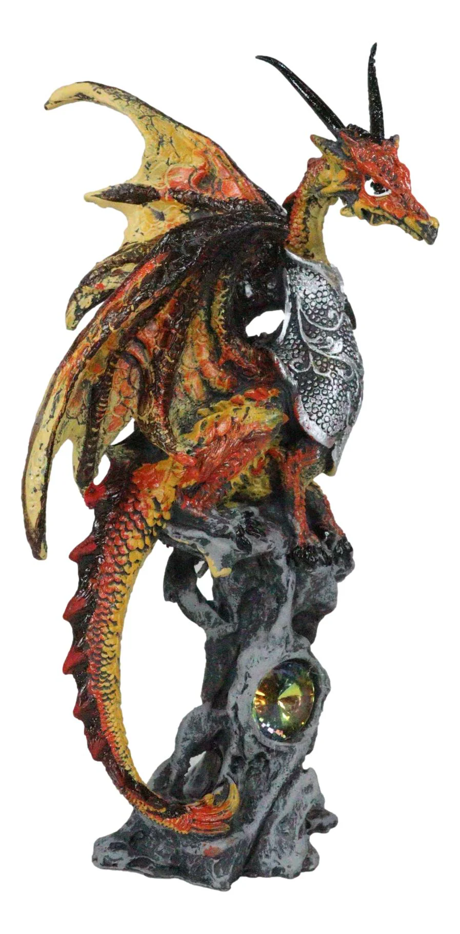 Kaiser Gold Dragon Knight Perching On Oracle Tree Of Life Figurine Myth Legends - Image 2