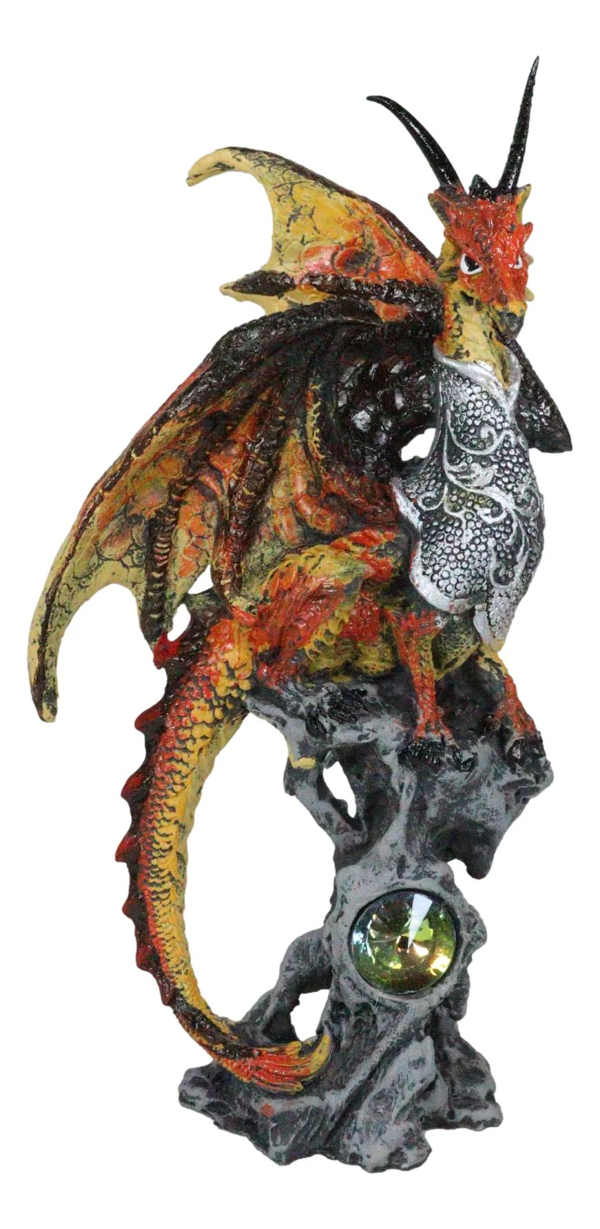 Kaiser Gold Dragon Knight Perching On Oracle Tree Of Life Figurine Myth Legends - Image 4