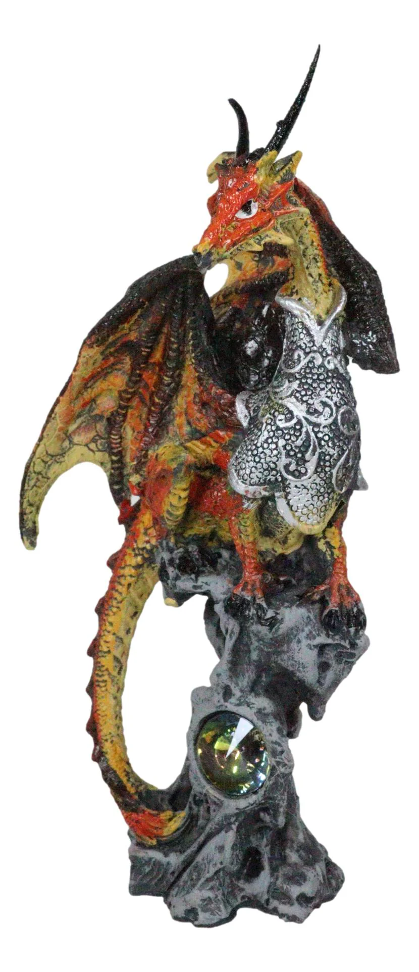 Kaiser Gold Dragon Knight Perching On Oracle Tree Of Life Figurine Myth Legends - Image 5