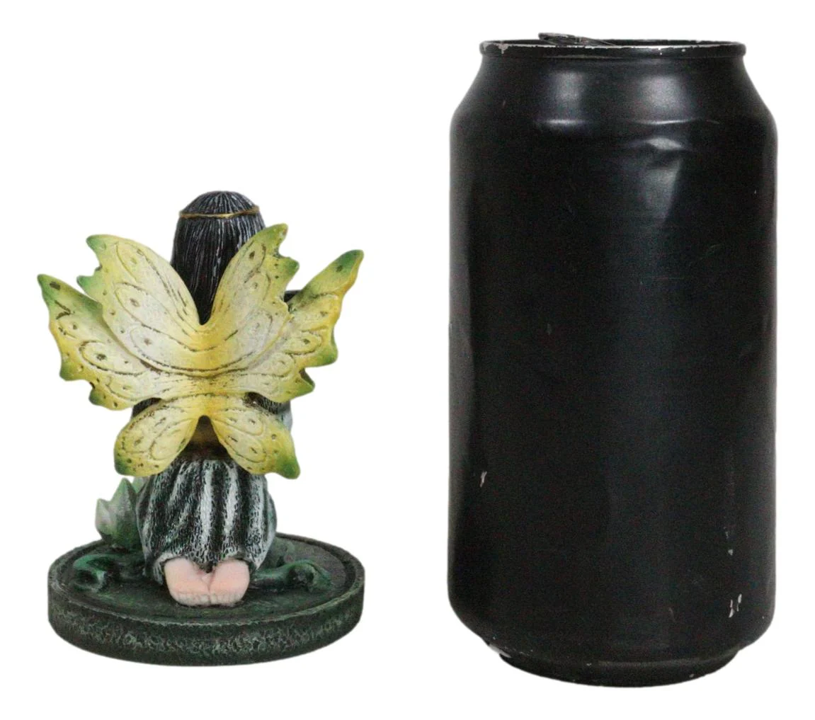 Kneeling Bumblebee Spring Fairy With Crystal Ball On Garden Mini Figurine - Image 8