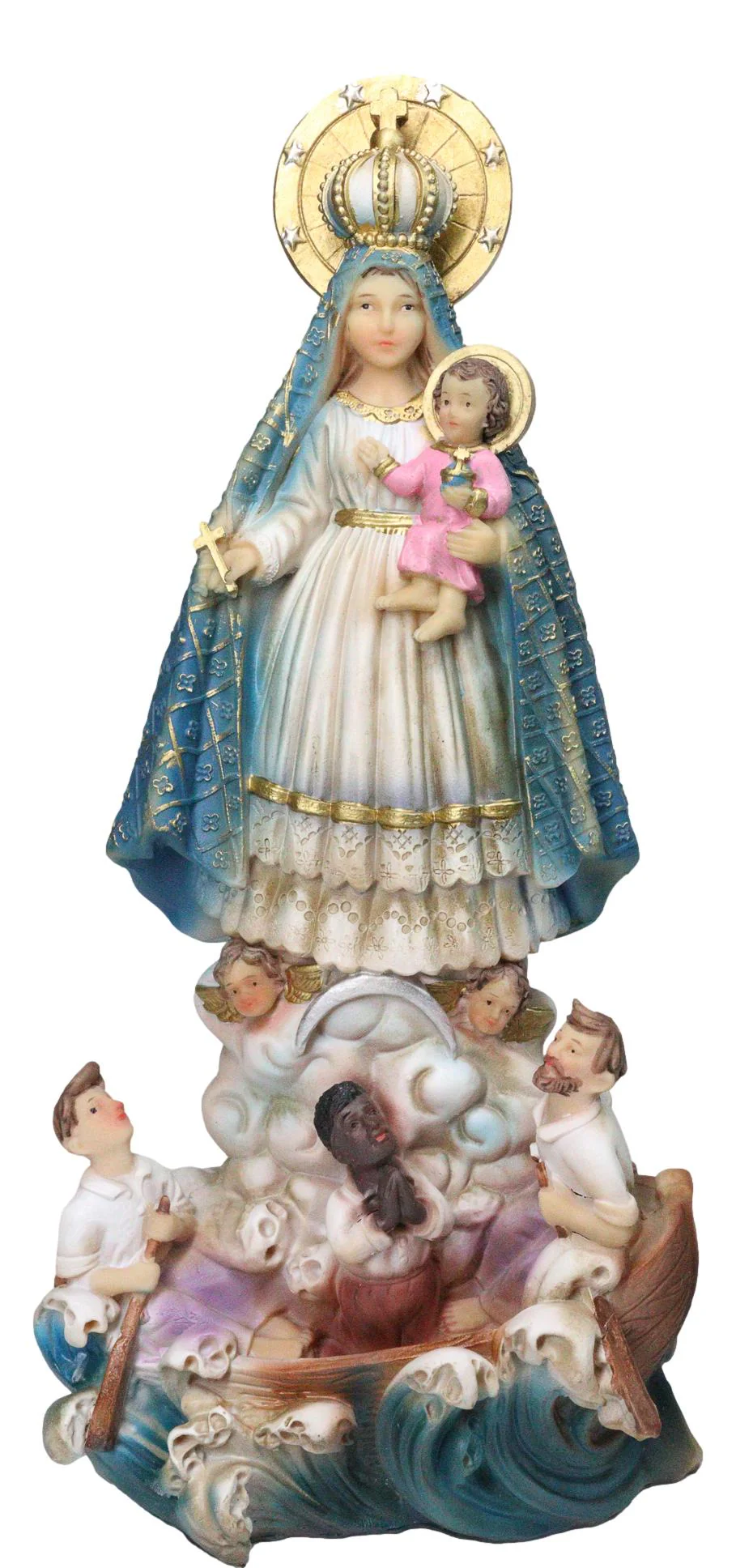 La Virgen de la Caridad Virgin Mary Our Lady of Charity of El Cobre Figurine 12"