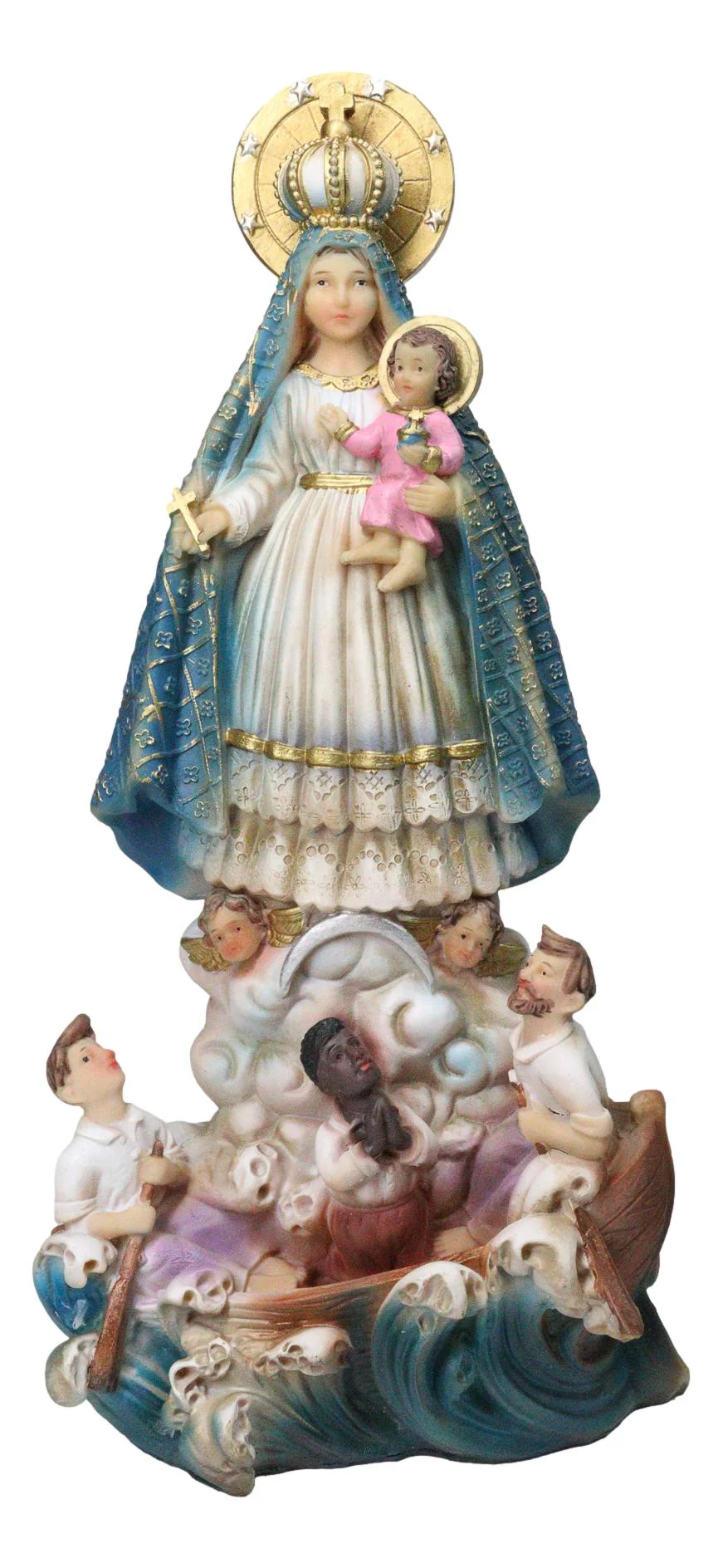 La Virgen de la Caridad Virgin Mary Our Lady of Charity of El Cobre Figurine 12" - Image 4