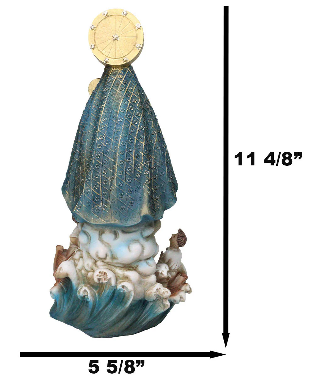 La Virgen de la Caridad Virgin Mary Our Lady of Charity of El Cobre Figurine 12" - Image 6