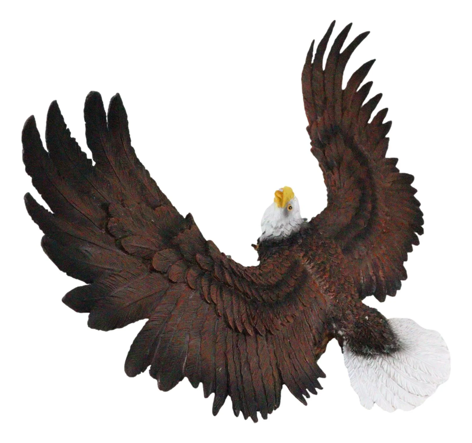 Large 18"L Swooping American Bald Eagle With Open Wings Wall Plaque Sculpture - Image 2