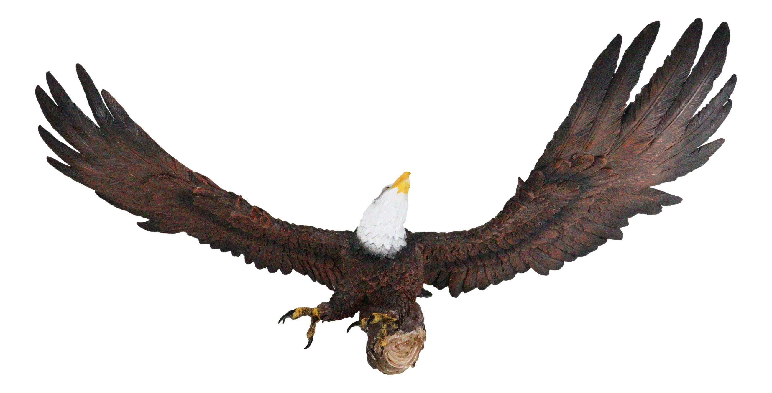 Large 18"L Swooping American Bald Eagle With Open Wings Wall Plaque Sculpture - Image 3