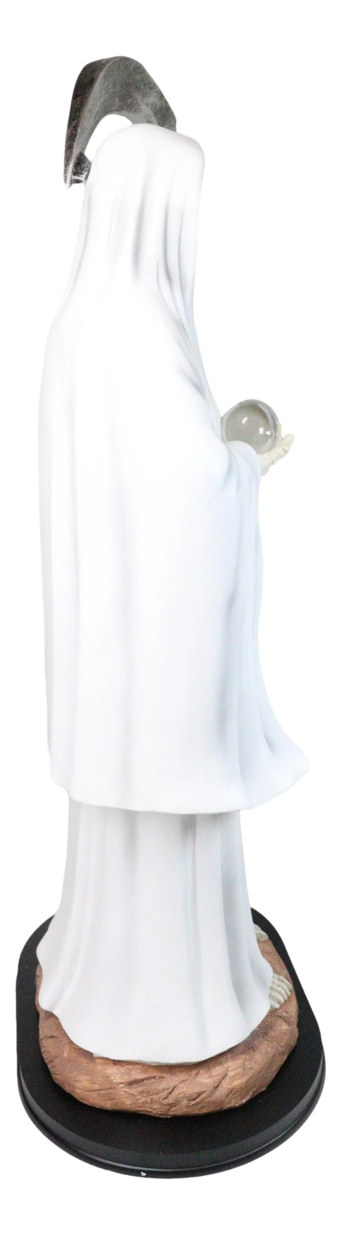 Large 2 Feet Tall Holy Death Santa Muerte Holding Scythe In White Robe Statue - Image 3