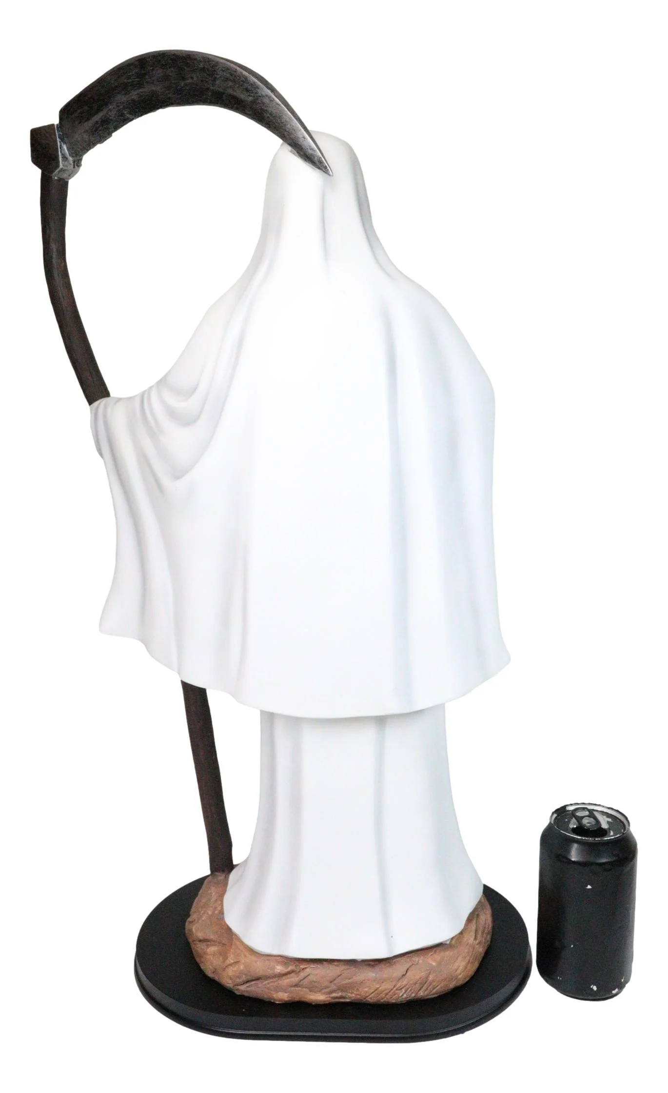Large 2 Feet Tall Holy Death Santa Muerte Holding Scythe In White Robe Statue - Image 8