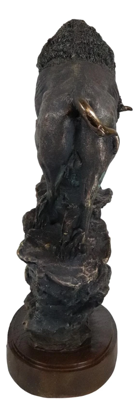 Large 20"H North American Grassland Plains Bison Buffalo On Rocky Slope Statue - Image 4