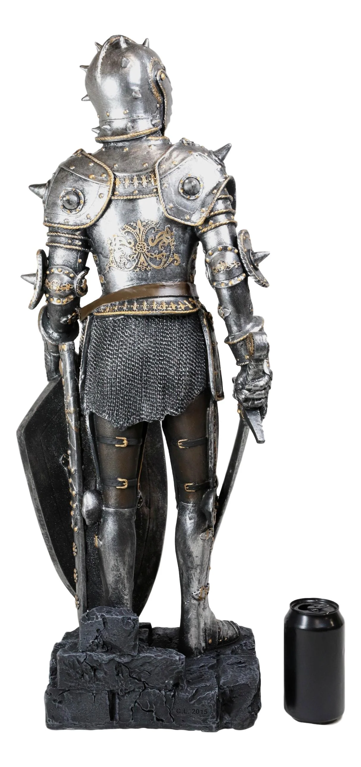 Large 29" Height Standing Honorable Armored Knight Sculpture Medieval Decoration - Image 7