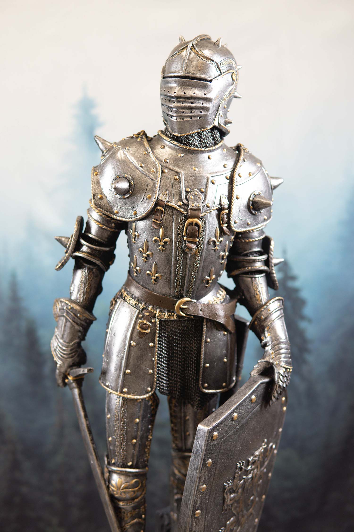 Large 29" Height Standing Honorable Armored Knight Sculpture Medieval Decoration - Image 8
