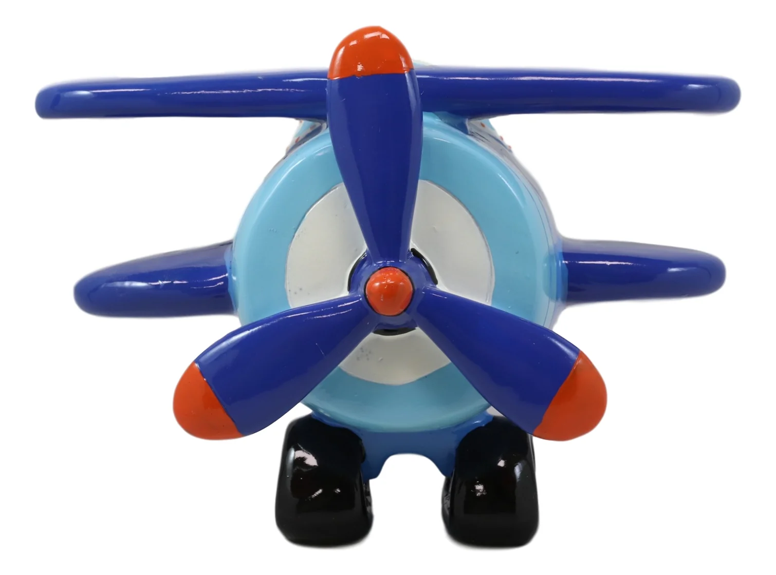 Large Blue Aircraft Air Plane Boys Girls Children Money Coin Piggy Bank Figurine - Image 2