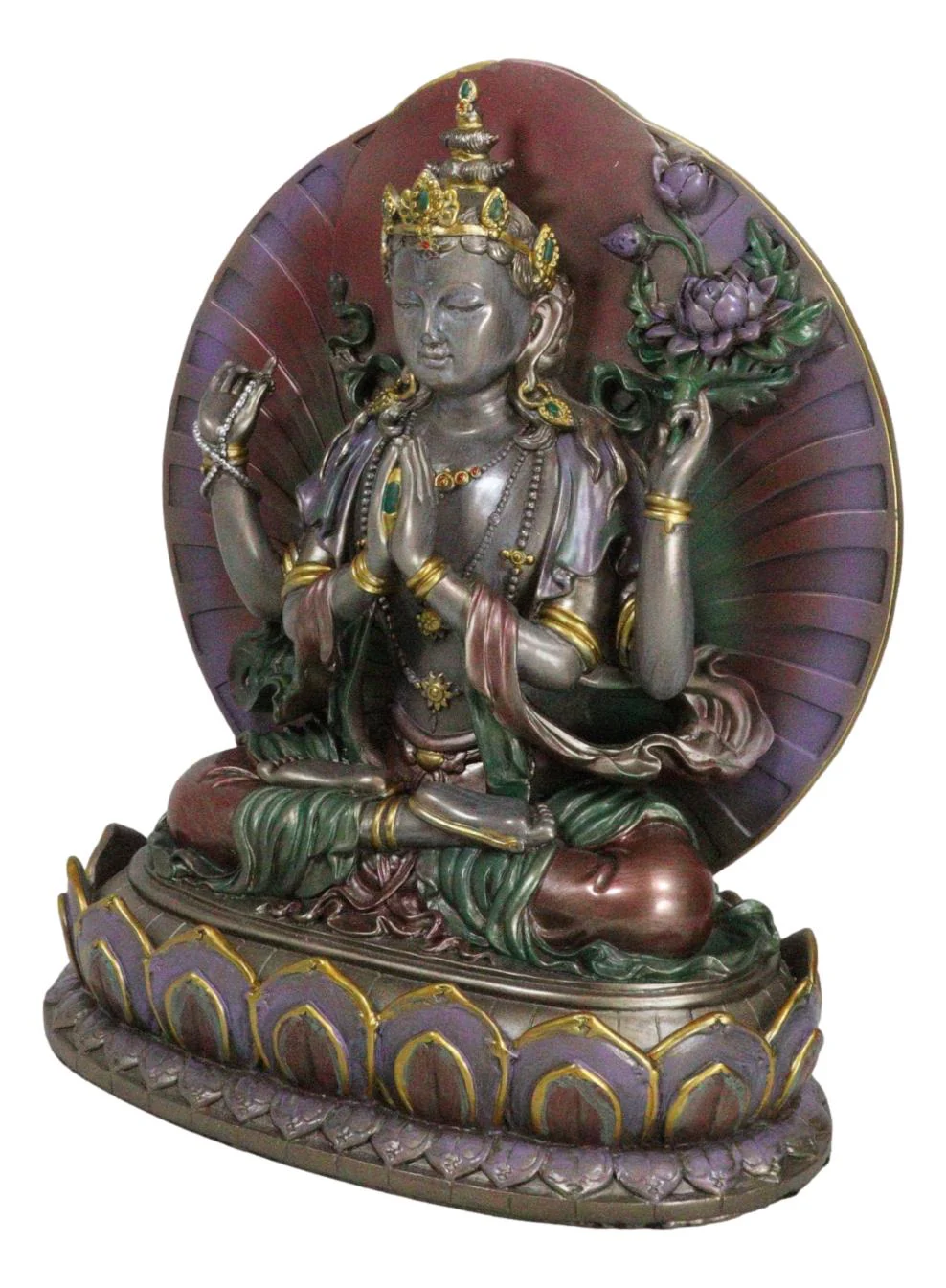 Ebros Bodhisattva Avalokiteshvara In Prayer Meditation Statue Buddha Compassion - Image 3