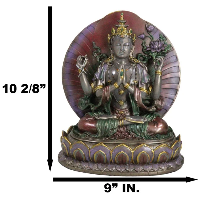 Ebros Bodhisattva Avalokiteshvara In Prayer Meditation Statue Buddha Compassion - Image 4