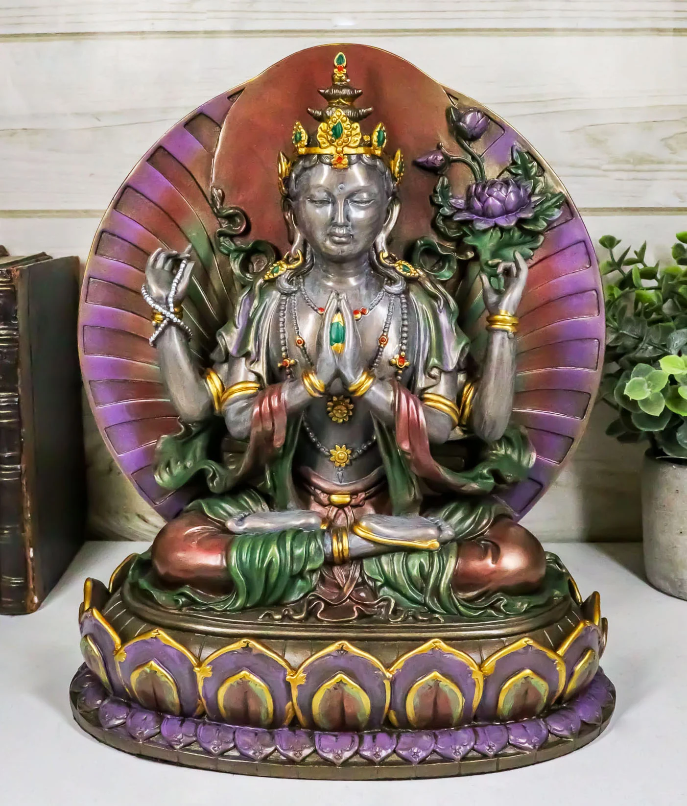 Ebros Bodhisattva Avalokiteshvara In Prayer Meditation Statue Buddha Compassion - Image 8