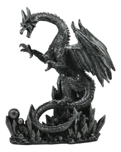 Large Dreamwork Fantasy Obsidian Dragon Statue With Fire Dagger Letter Opener - Image 8