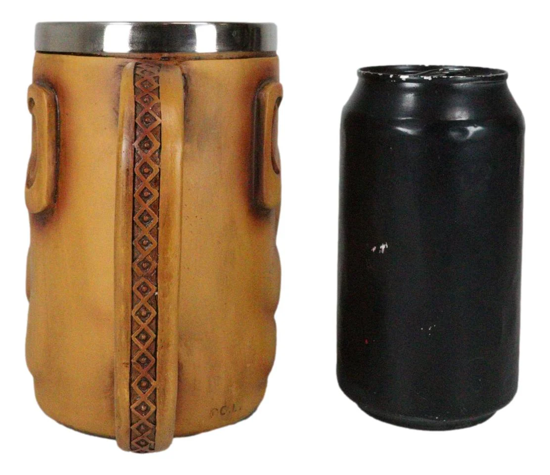 Large Exotic Tropical Hawaiian Luau Party Maori Faux Wooden Tiki Coffee Mug 16oz - Image 8