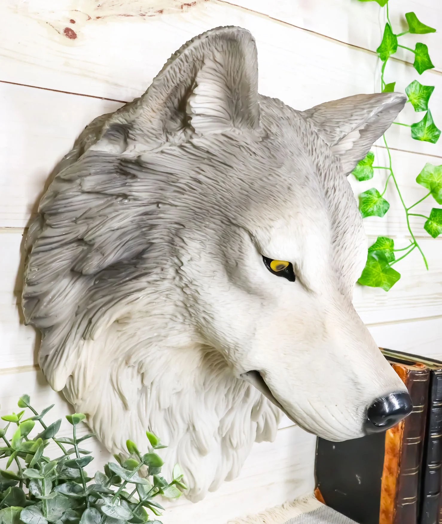 Ebros Large Fenrir Alpha Gray Wolf Head Wall Decor Plaque 14"Tall Art Decor - Image 7