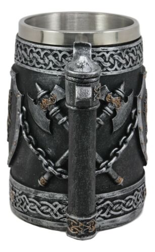 Large Medieval Coat Of Arms English Lion Heraldry Shields And Crossed Axes Mug - Image 2