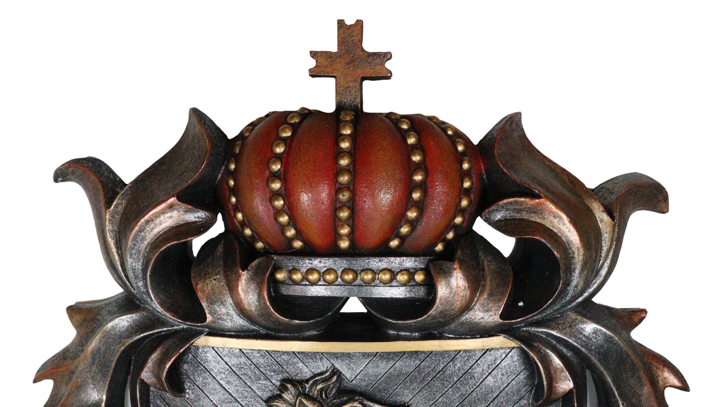 Ebros Large Medieval Heraldic Royal Lion Coat of Arms King Crown Shield Plaque - Image 4