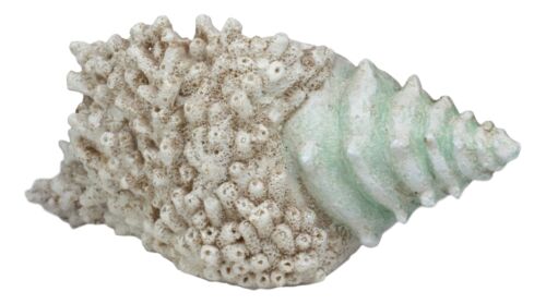 Large Ocean Sea Shell Conch Statue With Mosaic Crushed Glass 7"L Seashells Art - Image 4