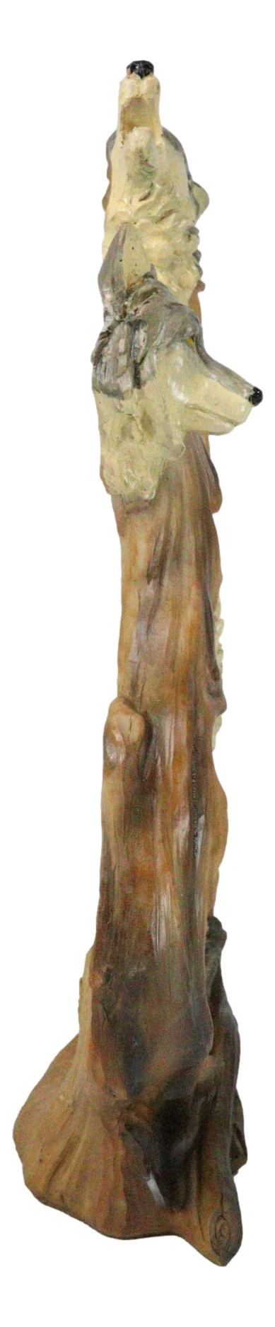 Large Rustic Howling Wolf Bust With Wolf Pack Family In Forest Scene Figurine - Image 2