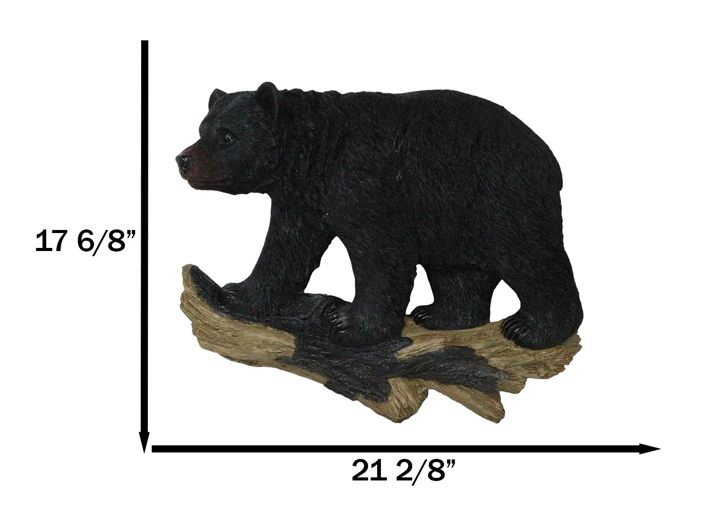 Large Rustic Western Wildlife Black Bear On Tree Branch Wall Sculpture 21"L - Image 2