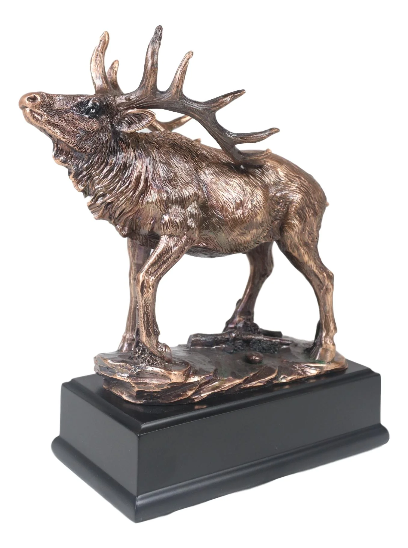 Large Wapiti Bull Elk Deer Rustic Bronze Electroplated Finish Statue With Base - Image 2