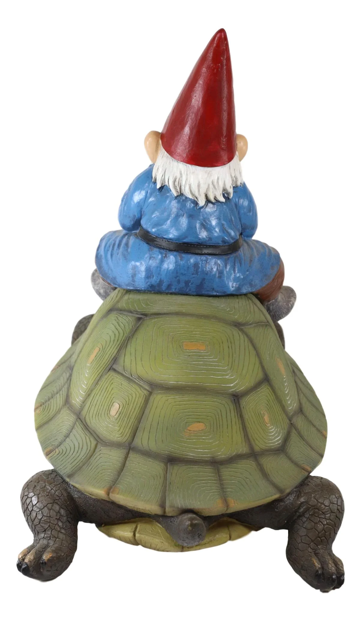 Ebros Large Whimsical Mr. Gnome Riding Faithful Giant Turtle Garden Statue 17.25" Long - Image 4