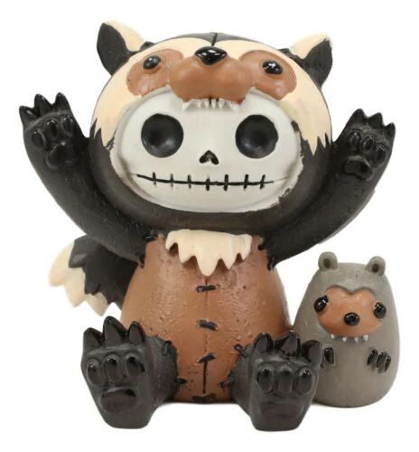 Larger Furry Bones Hugh The Skunk Bear Wolverine Voodoo Skeleton Figurine 3.5"H - Image 2