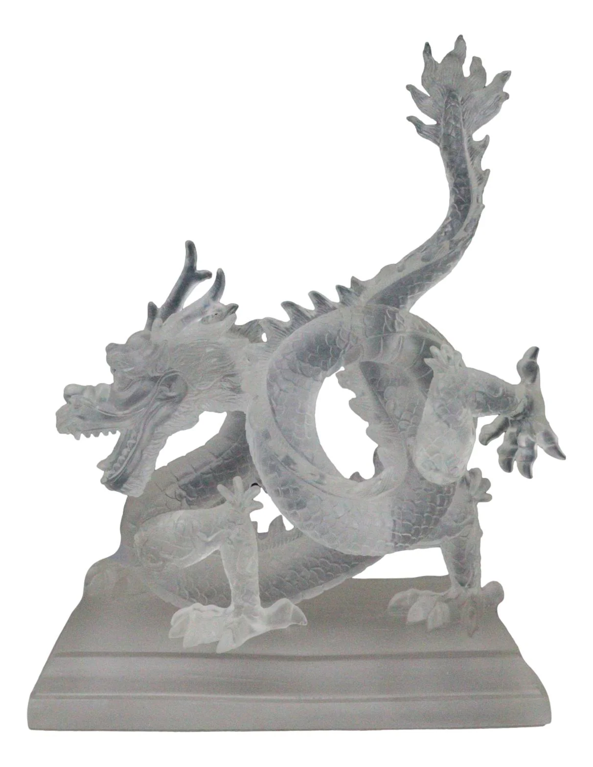 Legendary Chinese Orient Azure Dragon King Frosted Translucent Acrylic Figurine - Image 4
