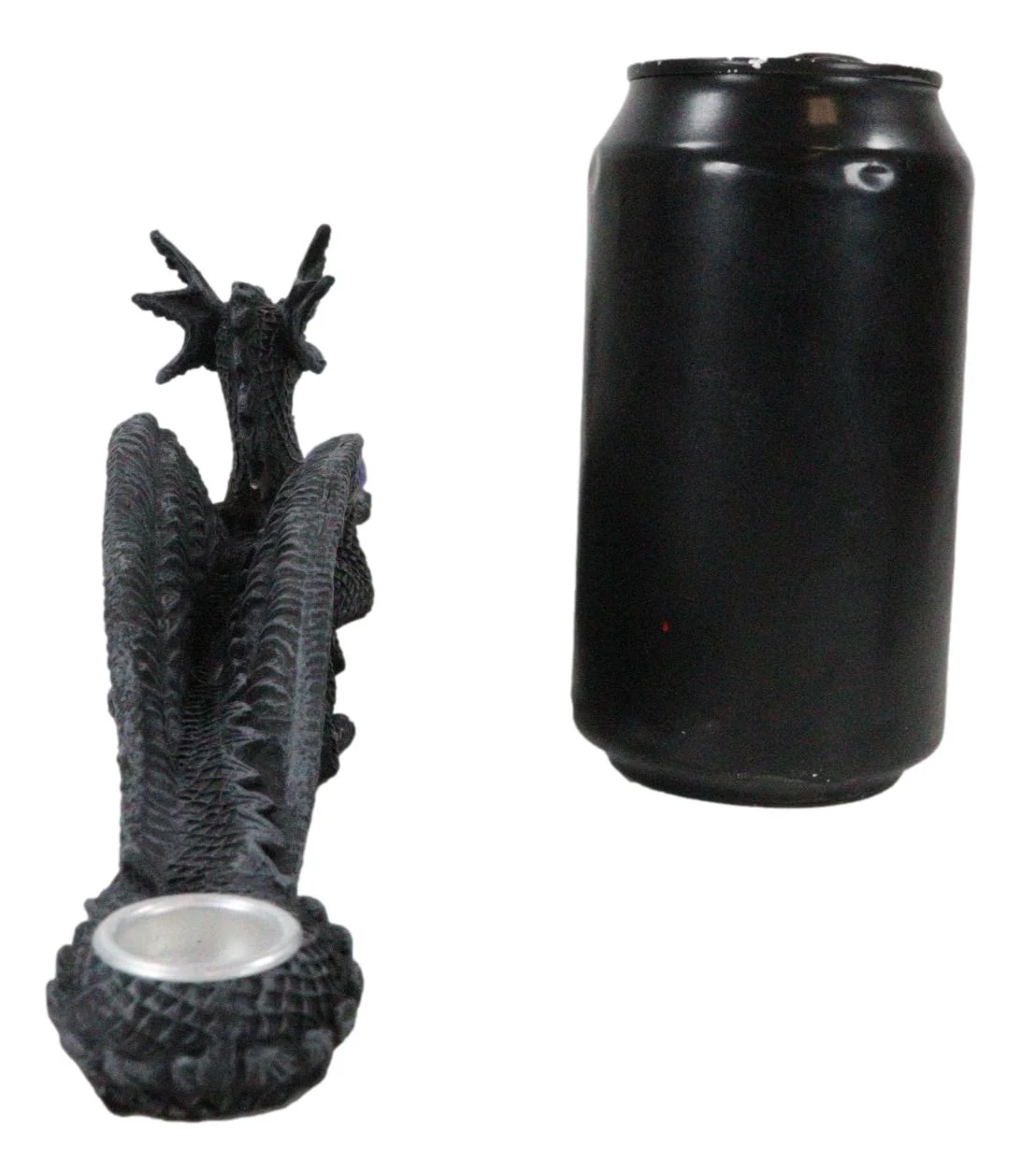 Leviathan Water Dragon Holding Blue Crystal Orb Incense Cone Holder Figurine - Image 7