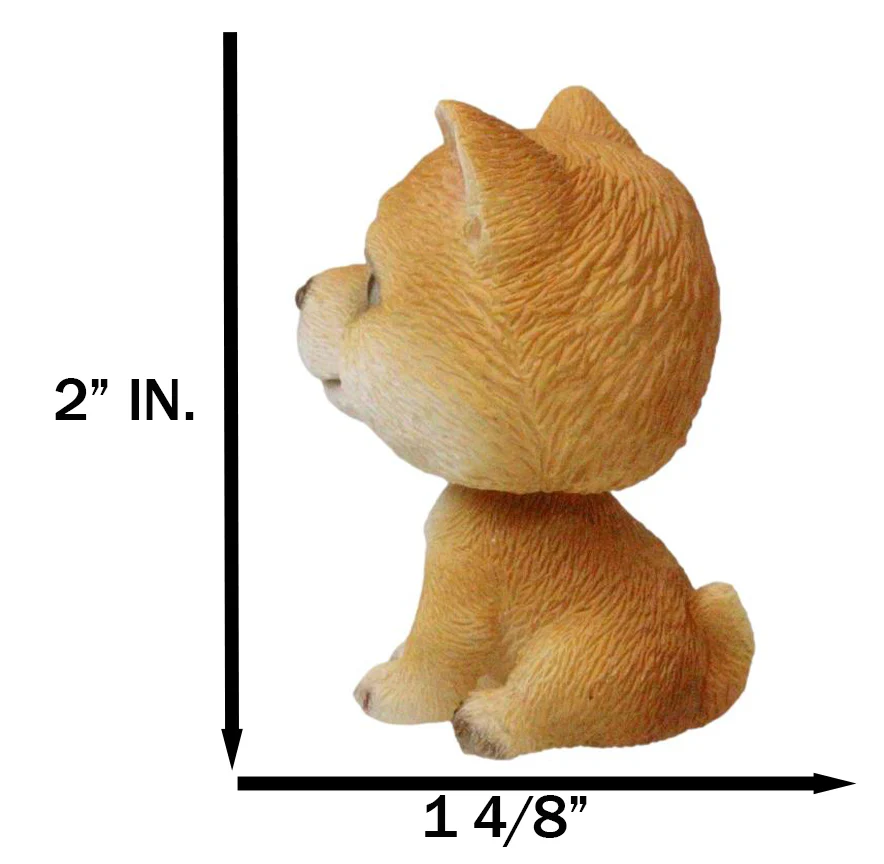 Lifelike Adorable Playful Japanese Shiba Inu Puppy Dog Mini Bobblehead Figurine - Image 2