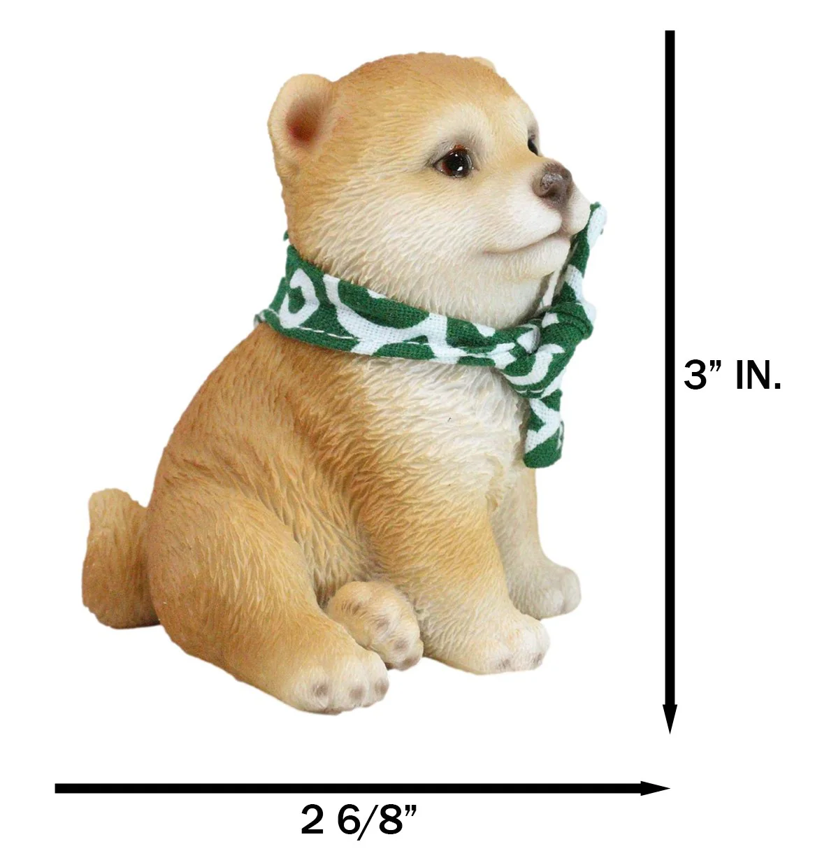 Lifelike Adorable Sitting Japanese Shiba Inu Puppy Dog with Scarf Mini Figurine - Image 7