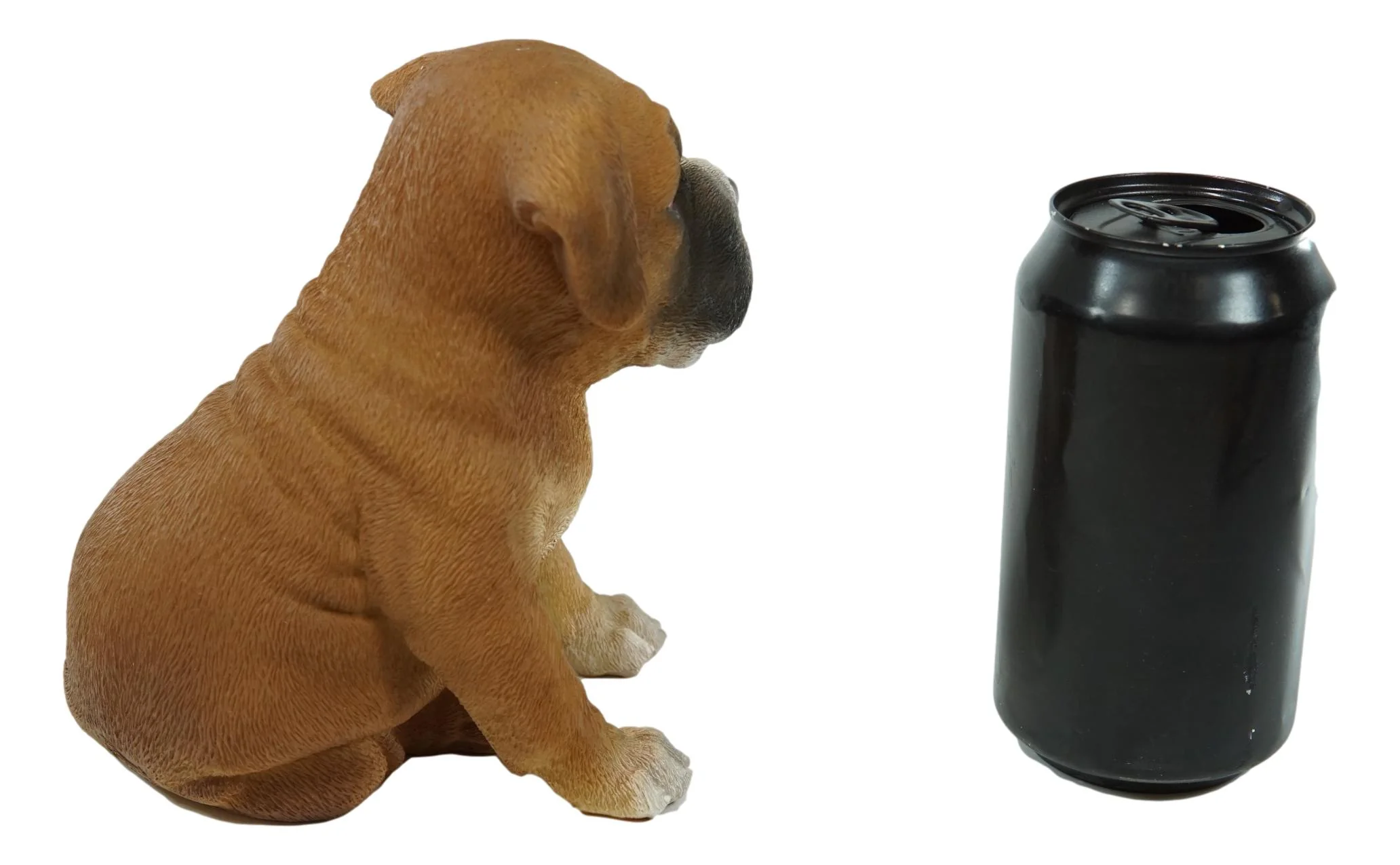 Ebros Lifelike Sitting Fawn Boxer Puppy Dog Figurine With Glass Eyes 6" H Pet Pal - Image 6