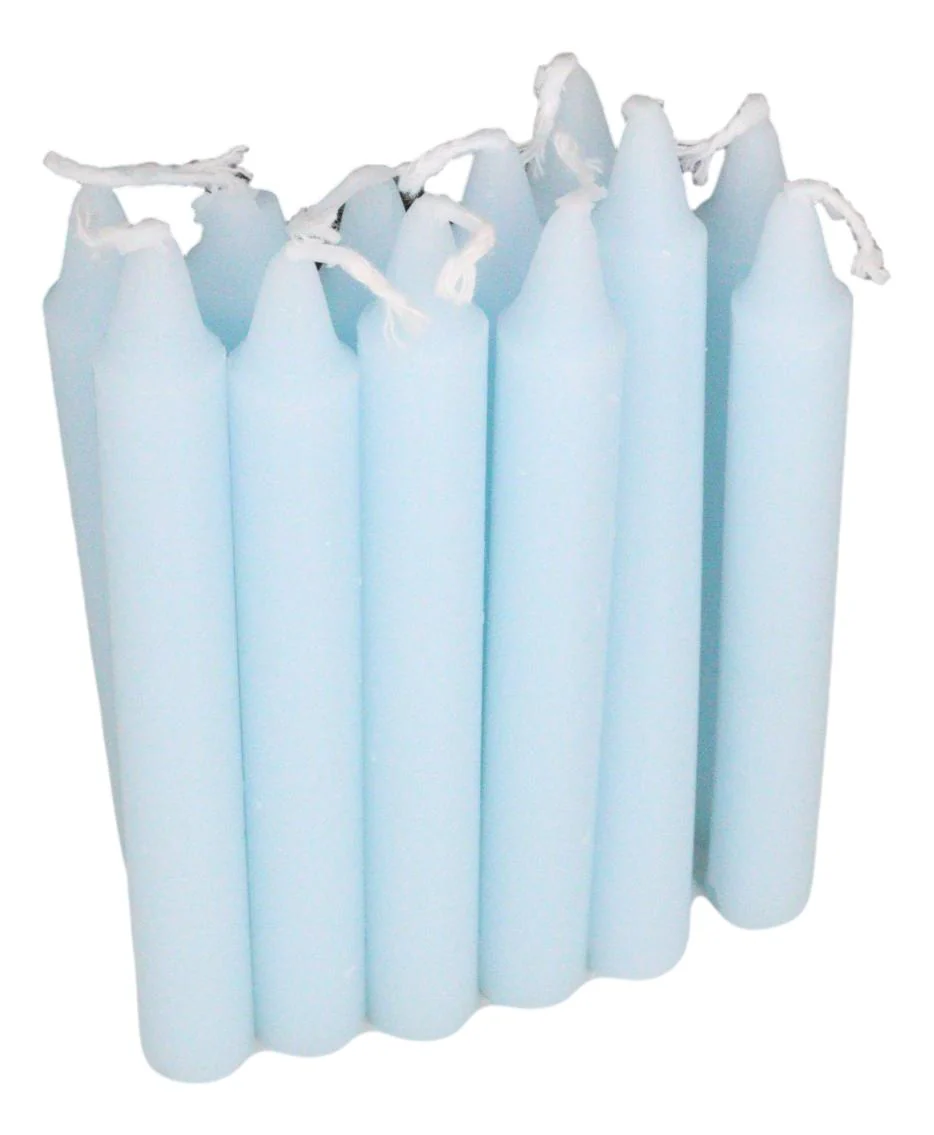 Light Blue Peace Protection Pack of 12 Wicca Occult Witch Spell Chime Candles - Image 2