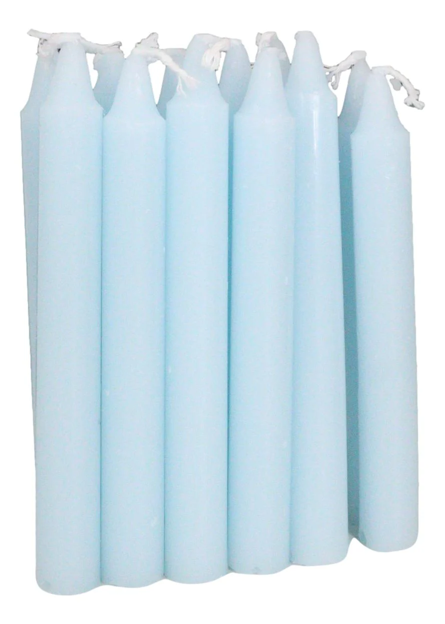 Light Blue Peace Protection Pack of 12 Wicca Occult Witch Spell Chime Candles - Image 3