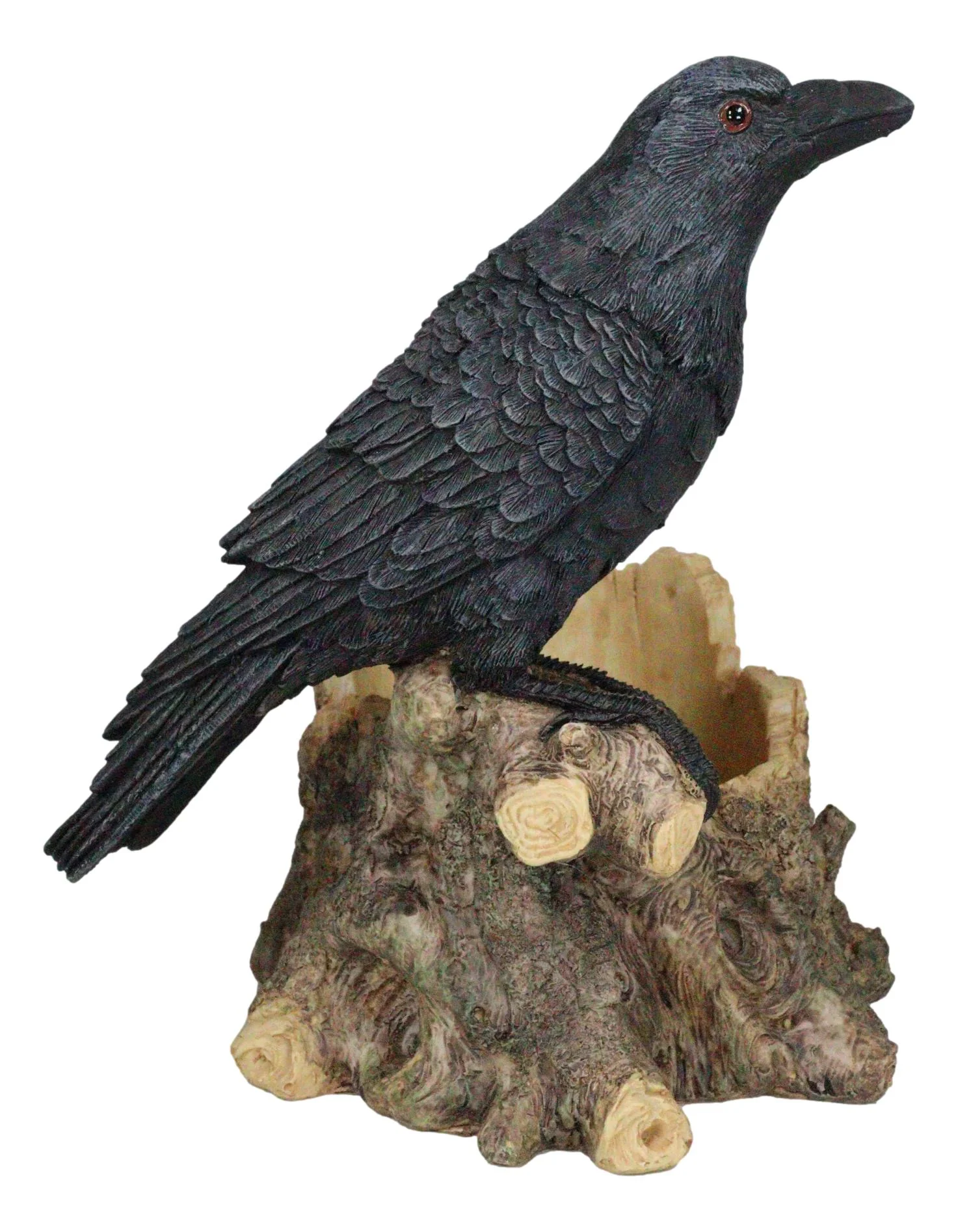 Macabre Potion Raven Crow Nevermore Perching On Tree Stump Wine Bottle Holder - Image 3