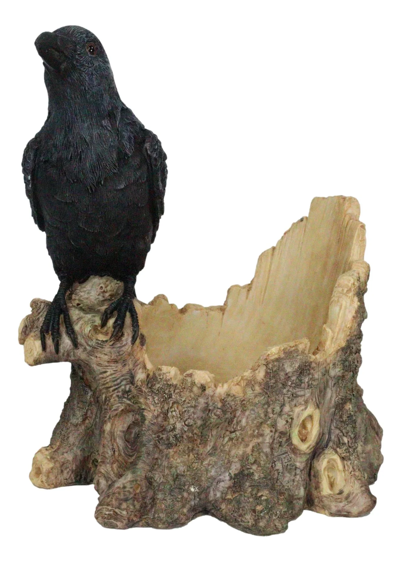 Macabre Potion Raven Crow Nevermore Perching On Tree Stump Wine Bottle Holder - Image 4