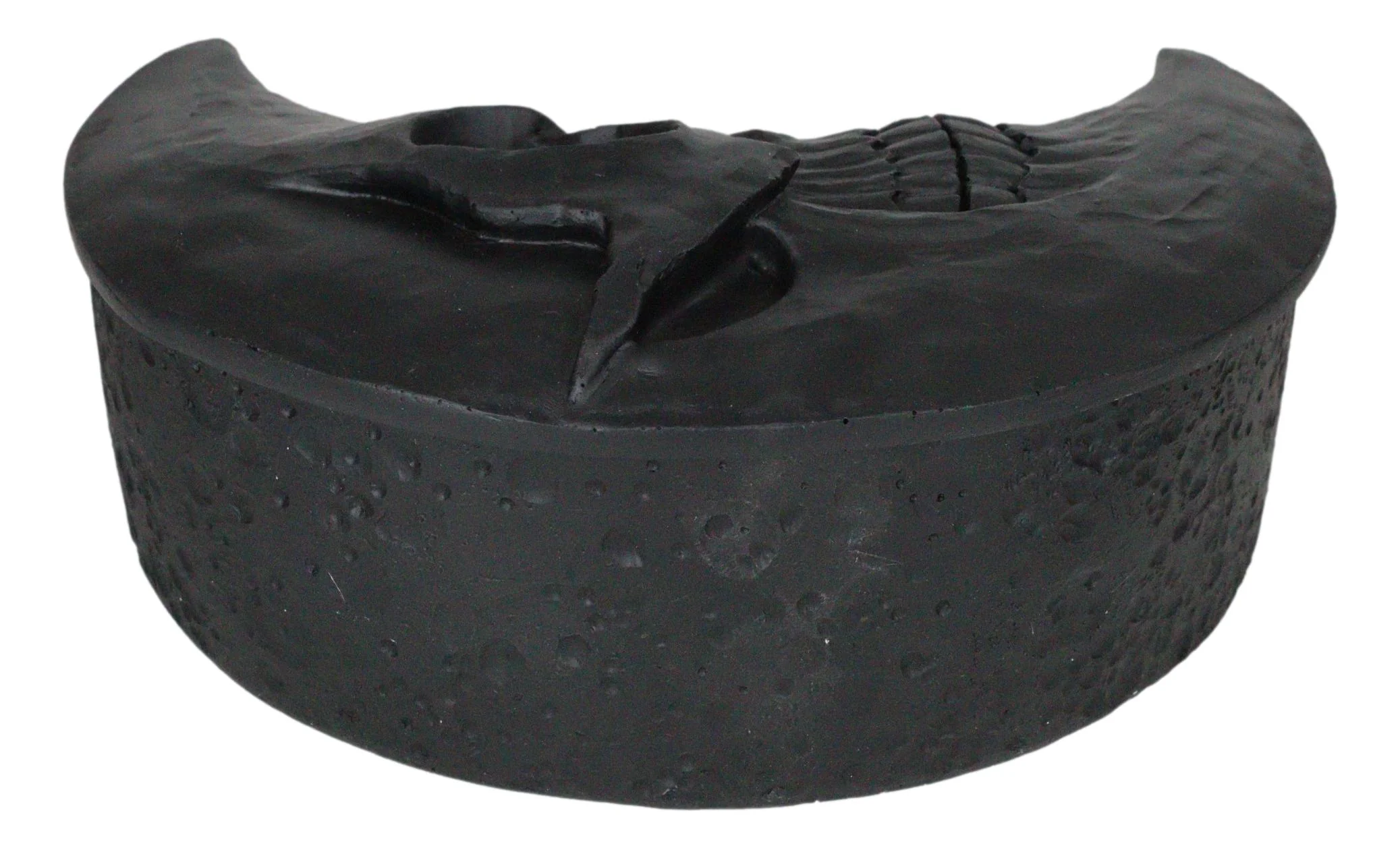 Macabre Witchcraft Gothic Black Skeletal Crescent Moon Skull Decorative Box - Image 4